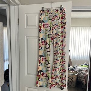 House of Sunny Colorful Abstract Wide Leg Pants